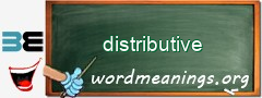 WordMeaning blackboard for distributive